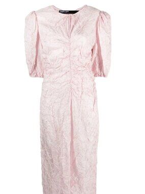 Bimba y Lola NWT Crinkled-Finish Ruched Midi Dress Baby Pink Women’s small